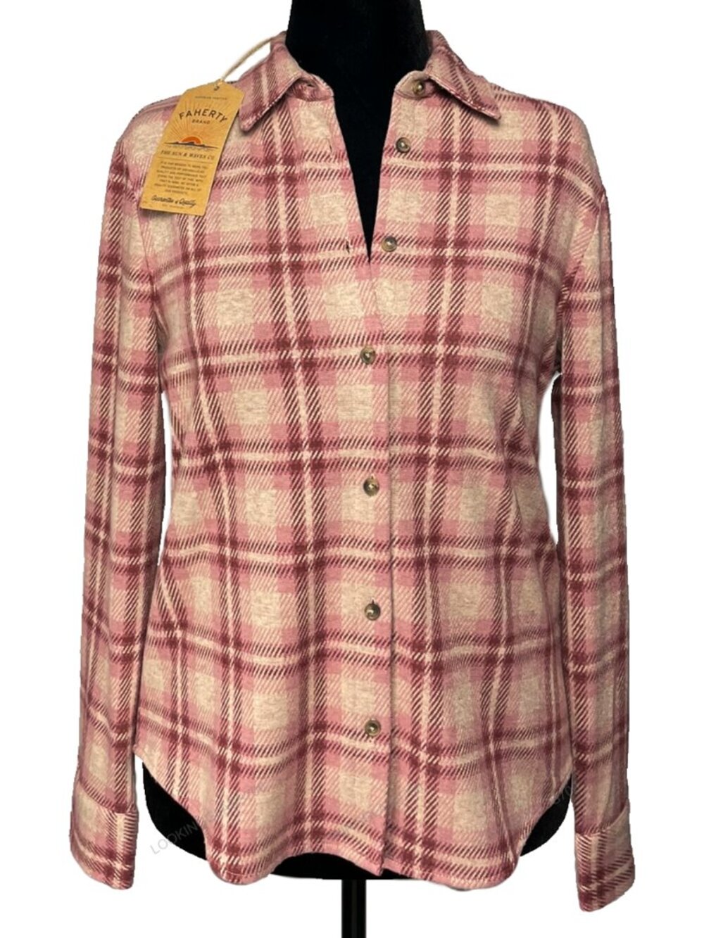 Faherty Legend Sweater Classic Shirt Berry Coast Plaid Button Down M NWT